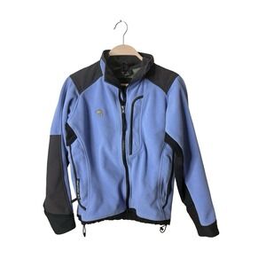 Mountain Hardwear Size 6 Womens Blue Fleece Full Zip Pockets Outdoor Jacket 388